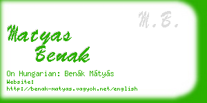 matyas benak business card