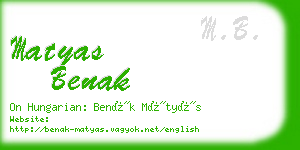 matyas benak business card